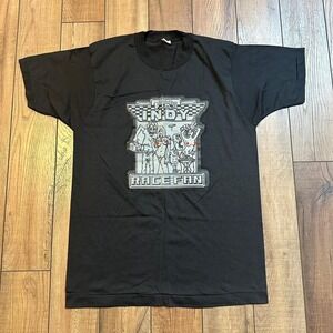 Vintage 80s Indy race fan vulgar funny‎ topless girl graphic tee large